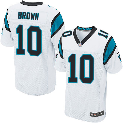 Men's Elite Corey Brown Nike Jersey White Road - #10 NFL Carolina Panthers